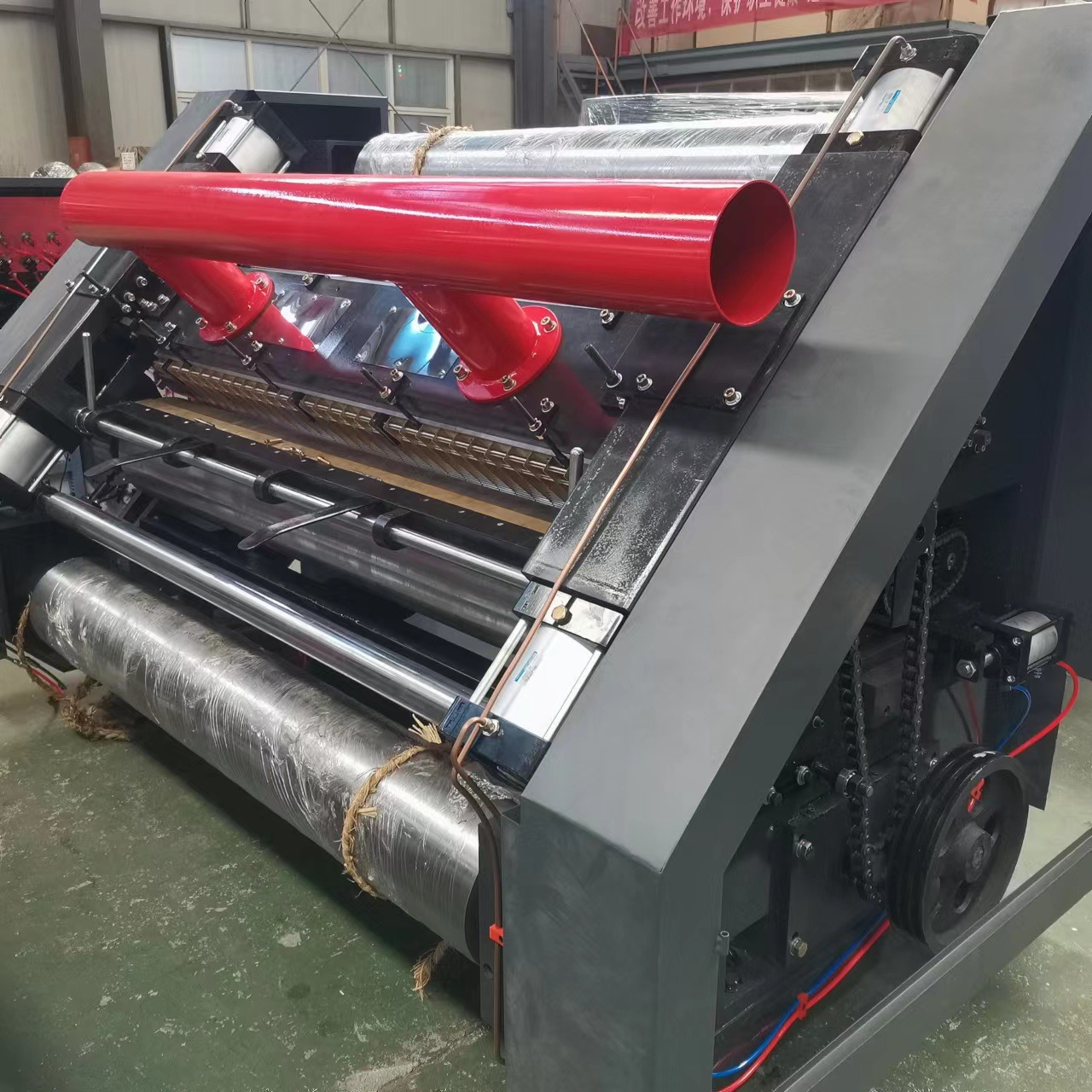 出口电加热瓦楞纸板单面机 纸箱包装机械 两层瓦楞纸板生产线坑机