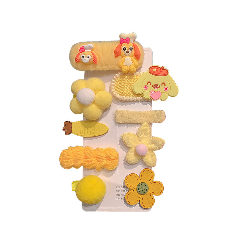 Niñas horquilla macaron felpa flequillo clip lateral tocado accesorios para el cabello de los niños niña bebé lindo horquilla