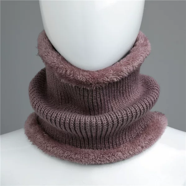 Autumn and winter outdoor warm wool scarf for men and women fleece-lined thickened windproof collar for middle-aged and elderly parents scarf