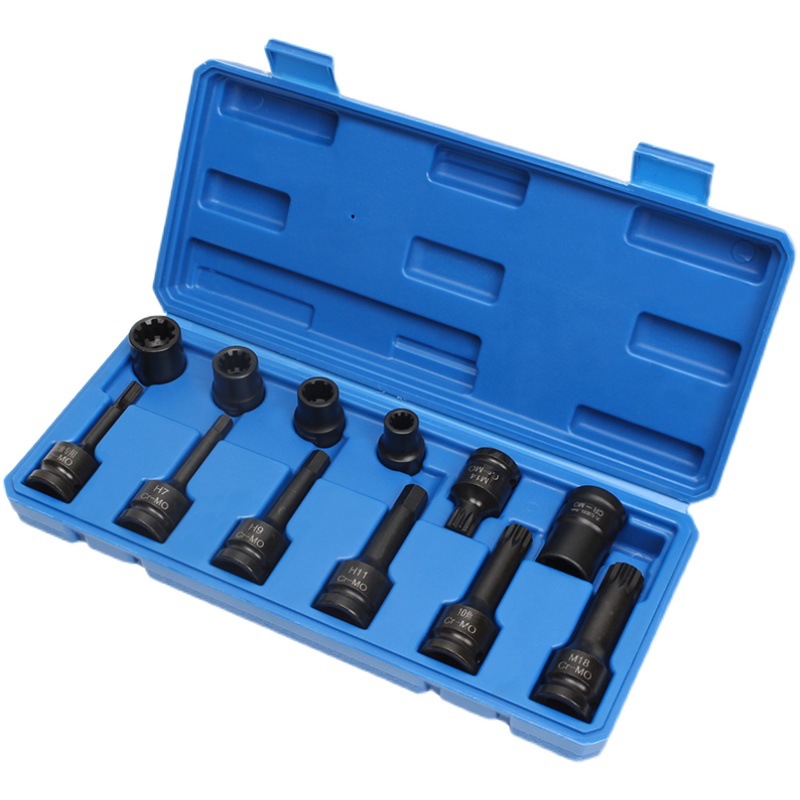 适用大众奥迪卡宴奔驰刹车卡钳分泵螺丝拆卸套筒批头10花7角工具