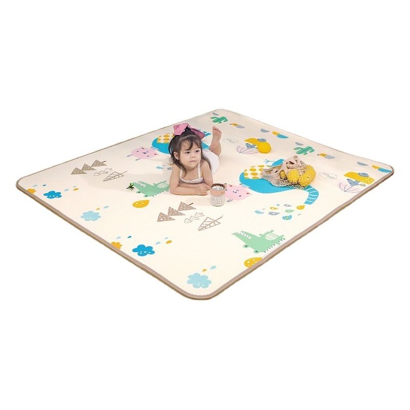 Alfombra de gateo, XPE de grado materno-infantil, de doble cara con dibujos animados, tipo rollo, tamaño completo, 2 cm de grosor, inodoro, para uso doméstico, alfombra de gateo para bebés.