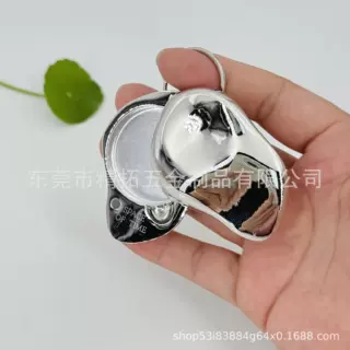 2025现模金属香膏盒2025爆款时尚锌合金镍色滑盖钥匙扣香膏盒