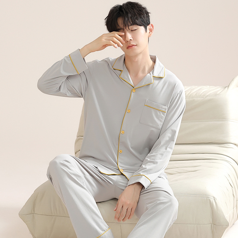 Pijamas para hombres 2024 nuevo hielo de invierno y otoño hombre de gran tamaño de alta sensación moda ropa de casa primavera y otoño mangas largas