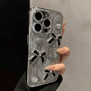 ins立体蝴蝶结水钻适用iphone17Promax手机壳16Pro苹果15防摔17女