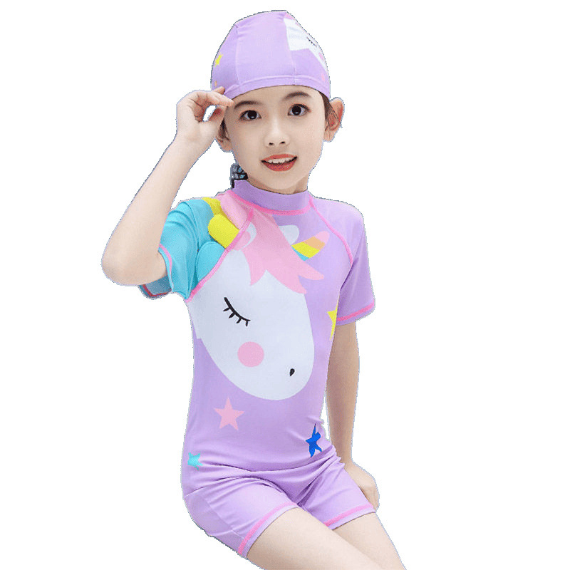 Niños trajes de baño de la princesa conservadora de la mujer trajes de baño pequeños bebés ins aguas termales secado rápido estudiantes trajes de baño de niñas comercio exterior