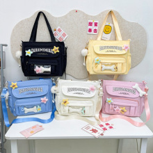 简约复古大容量通勤托特包日系ins学生上课帆布包少女学院斜挎包