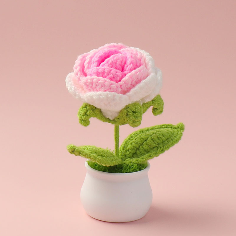 完成品クロスボーダーニットウールひまわり鉢植え造花研究デスクトップ装飾品卒業子供の日の小さなギフト|undefined