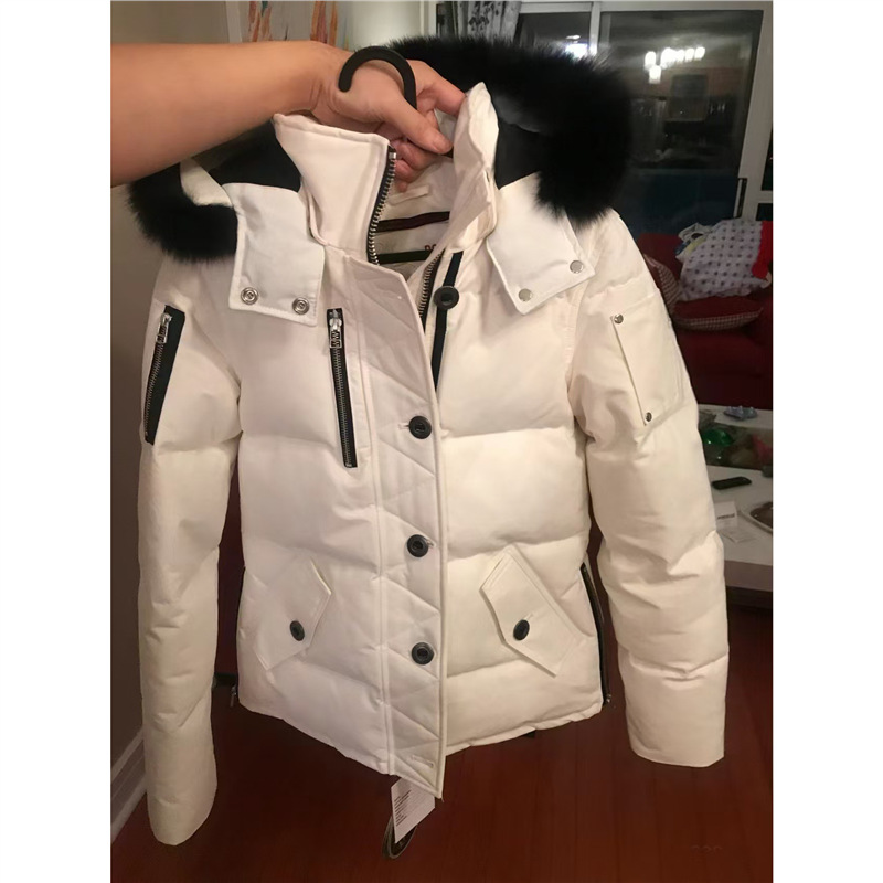 Canada 3Q Scissors down Jacket Moose Men's and Women's 05 06 Short Couple Style Fox Fur Collar Thickened Jacket