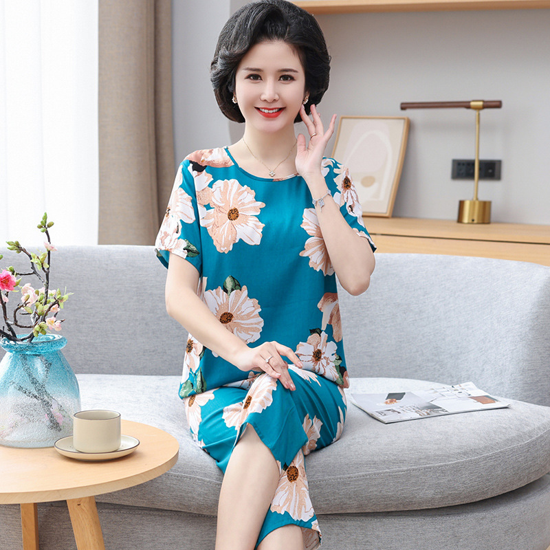 Cotton Silk Suit for Women, Summer Short-Sleeved Cotton Silk Two-Piece Set, Summer 2024 Pajamas, Home Wear for Women, Can Be Worn Outside, Cool Feeling Cotton Silk Suit for Women, Summer Short-Sleeved Cotton Silk Two-Piece Set, Summer 2024 Pajamas, Home Wear for Women, Can Be Worn Outside, Cool Feeling