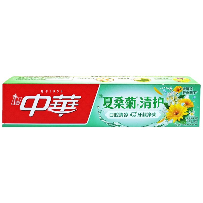 中华牙膏花清护清菊百合味清新薄荷健齿防蛀多规格批发正品包邮|undefined