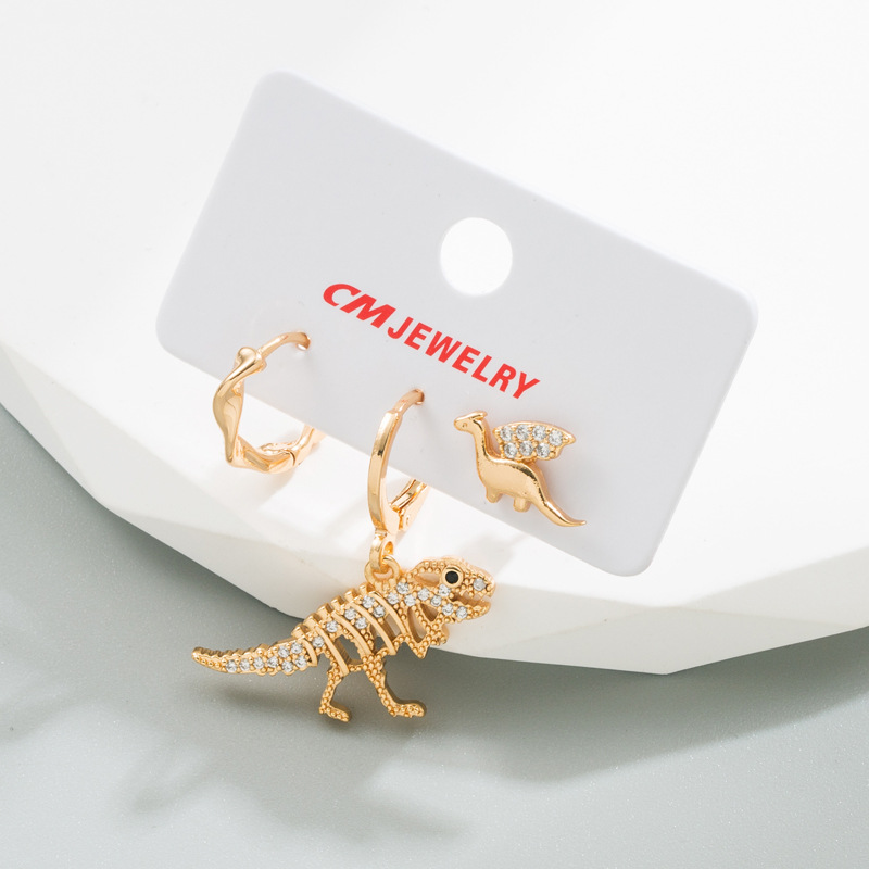 Fashion Geometric Alloy Stoving Varnish Plating Artificial Gemstones Earrings