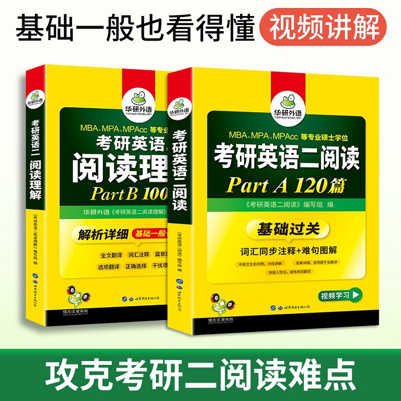 Huayan Foreign Language Official Store 2027 Postgraduate Entrance Exam English Part A+Part B Reading Comprehension One-Piece Dropshipping