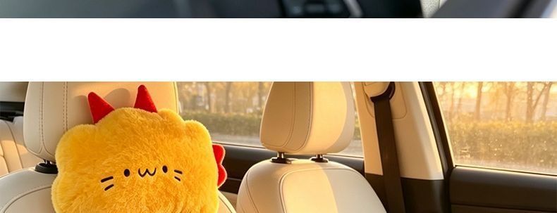 Headrest suitable for all seasons, same style lumbar support cushion, waist-protecting pillow, cartoon car seat cushion, cute car pillow
