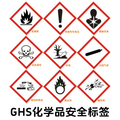 GHS危险化学品分类标签感叹号CLP包装法规TEMU亚马逊贴纸警示标识