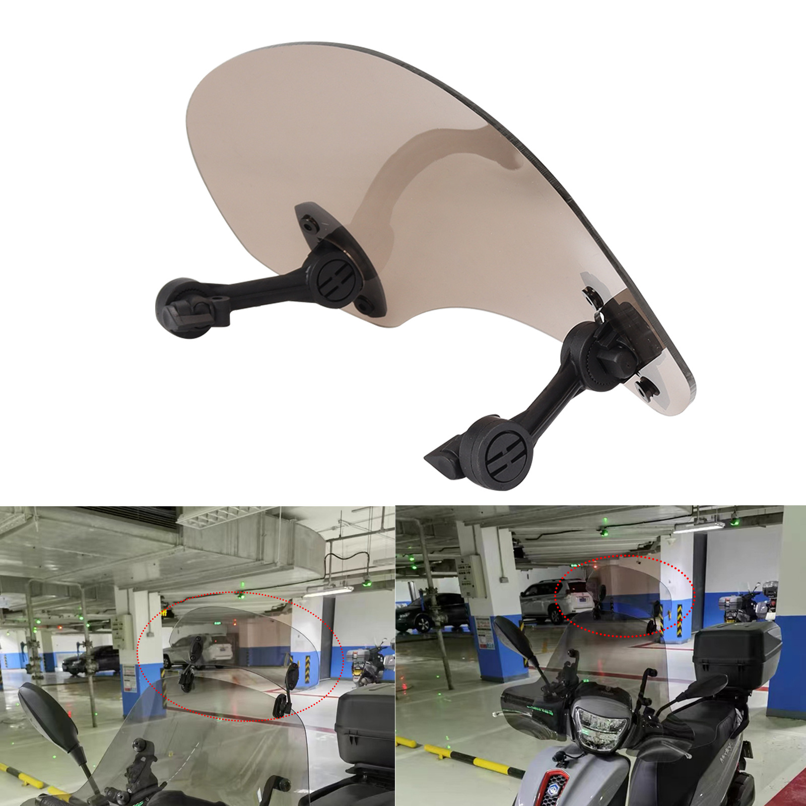 Suitable for Cross-Border Hot-Selling Motorcycle Modifications, Height-Adjustable Small Windscreen, Adjustable Wind Deflector