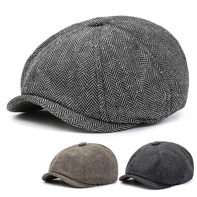 Cross-border herringbone cap middle-aged and elderly beret director cap sunscreen sun cap grandfather hat father hat