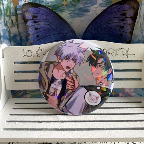 Time Agent Big Bad Round Badge Lu Guangcheng Hours Qiao Ling Animation Peripheral School Bag Pendant