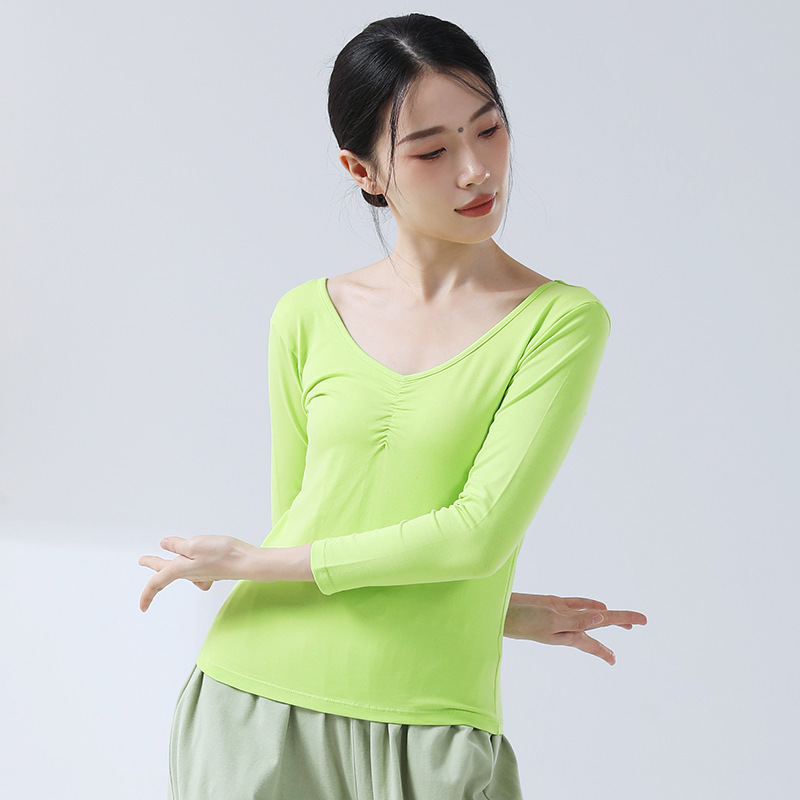 ダンスウェア 練習着 女性用 新作トップス モダンダンス 大人用 芸術試験 ヨガウェア ダンサー用 日常着 半袖|undefined