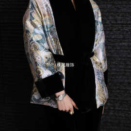 棉服中式上衣新秋冬真丝国风批发丝绒新款南油
