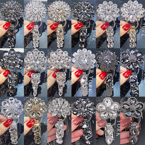 Fur Clasp Mink Fur Diamond Buttons Duck Bill Clasp Embellished Double Fasteners Fur Coat Collar Pin Children's Clothing Collar Extreme Kai