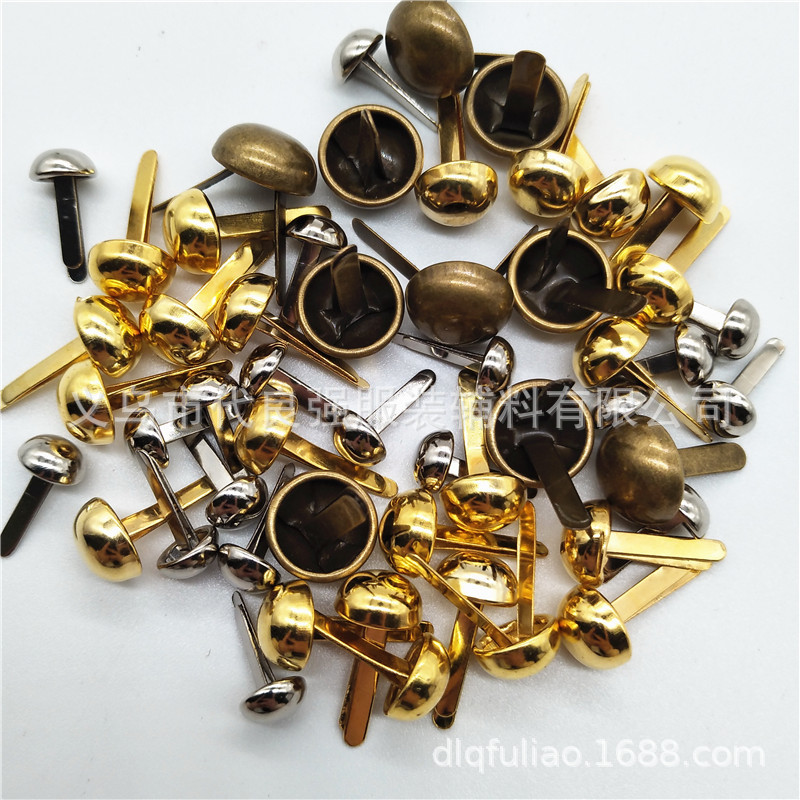 厂家现货批发双脚钉 金属电镀两脚蘑菇钉