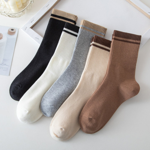 Socks for women in autumn and winter cotton socks mid-tube socks ins trendy long socks internet celebrity sports men's high-waisted long tube socks