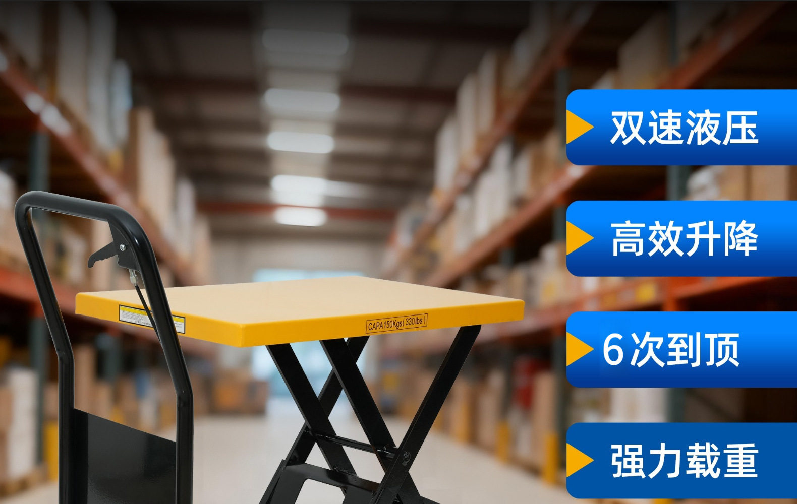 Manual Hydraulic Lifting Workbench, Indoor and Outdoor Transport Mobile Scissor-Type Folding Lift, Mobile Handcart