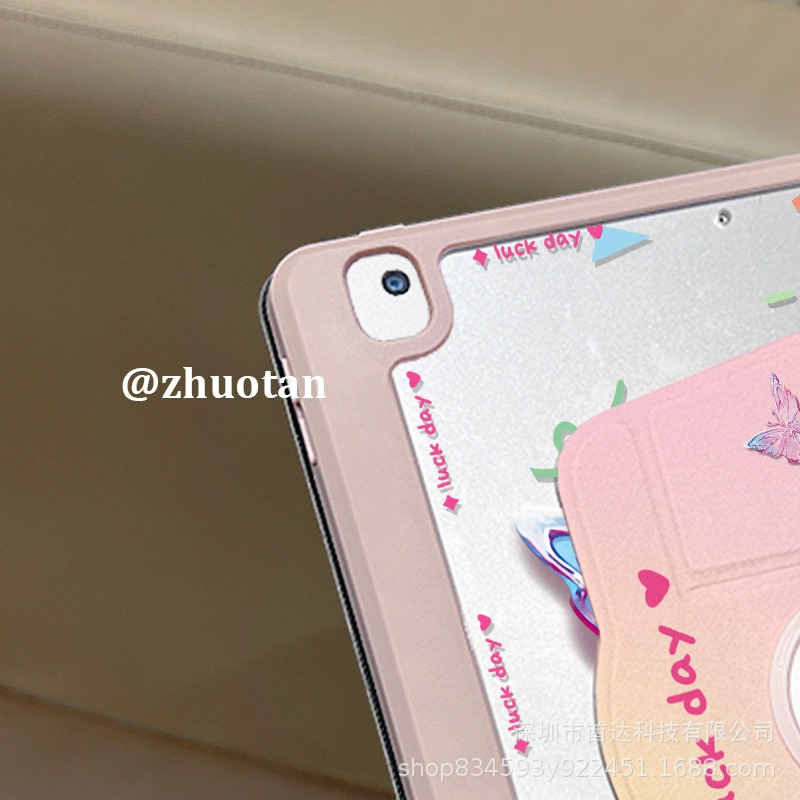 Чехол для iPad i4754 — акриловый, вращение 720°, трёхскладной с отделением для стилуса (бабочка)