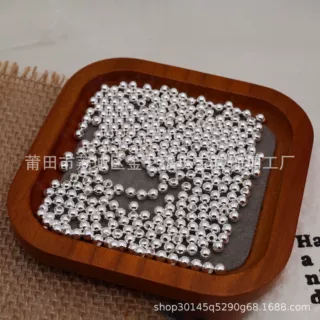 水贝白银足银990银珠转运珠散珠超轻高硬度5D纯银珠手工DIY隔珠子