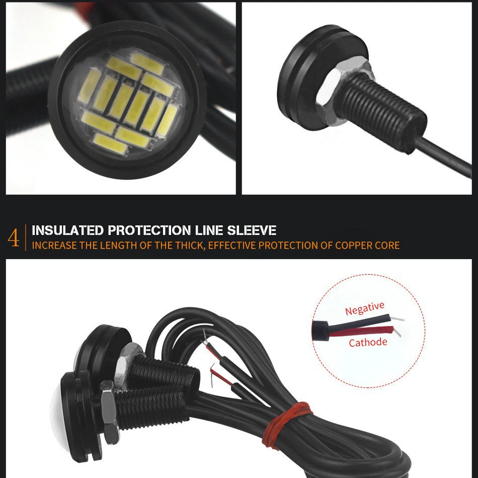 Auto LED car light 23mm-4014 12 lens high-light eagle eye light high power day turn to driving lights
