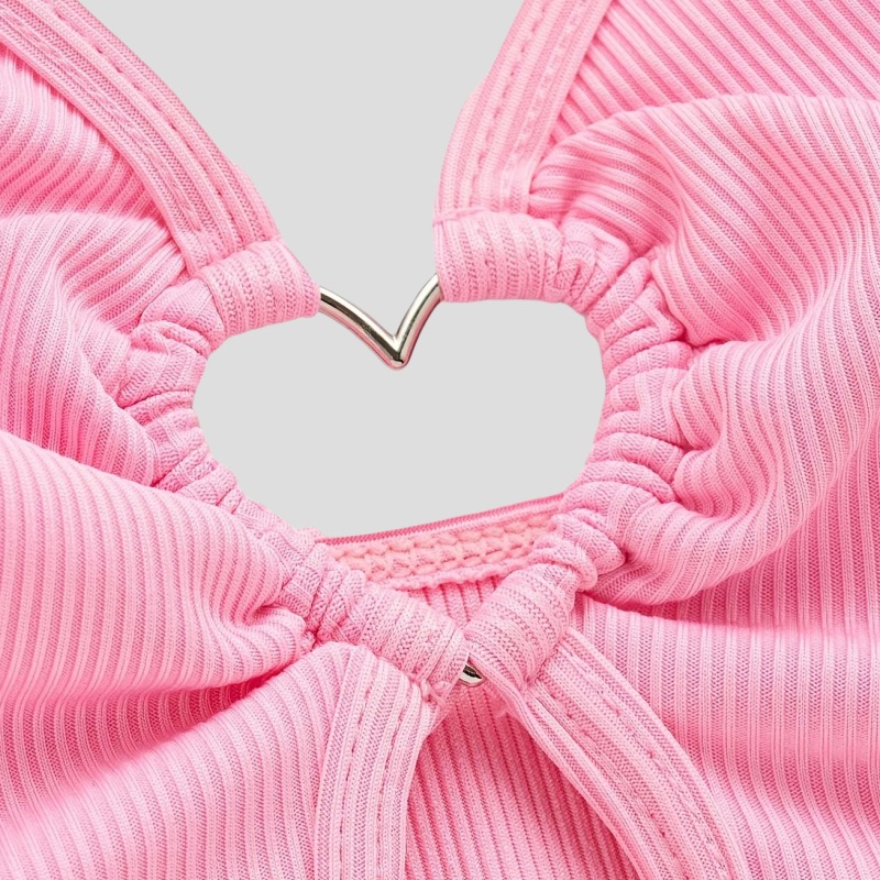 2023 AliExpress Amazon traje de baño europeo y americano Correa mujer de tres puntos bikini sexy hueco triángulo traje de baño