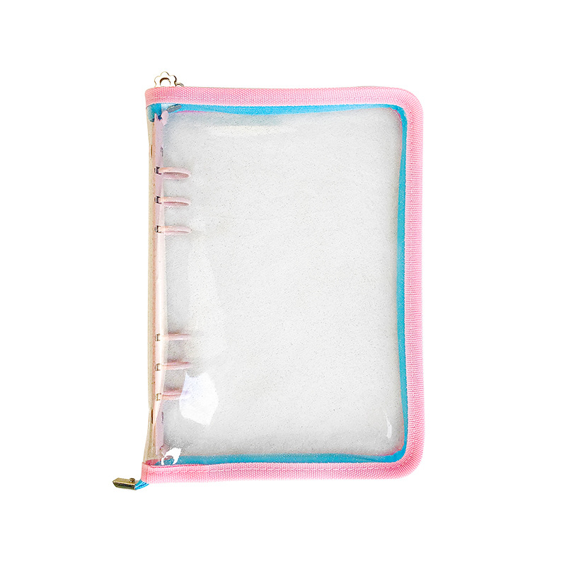 En stock linda bolsa de almacenamiento de celebridades de internet libro de hojas sueltas de seis agujeros ins estilo star-chasing a5a6 cremallera transparente libro de mano shell