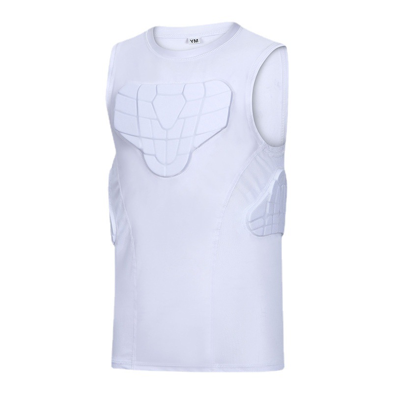 棒球垒球青少年男孩女孩防撞防护背心足球橄榄球压缩衬衫护胸护腰