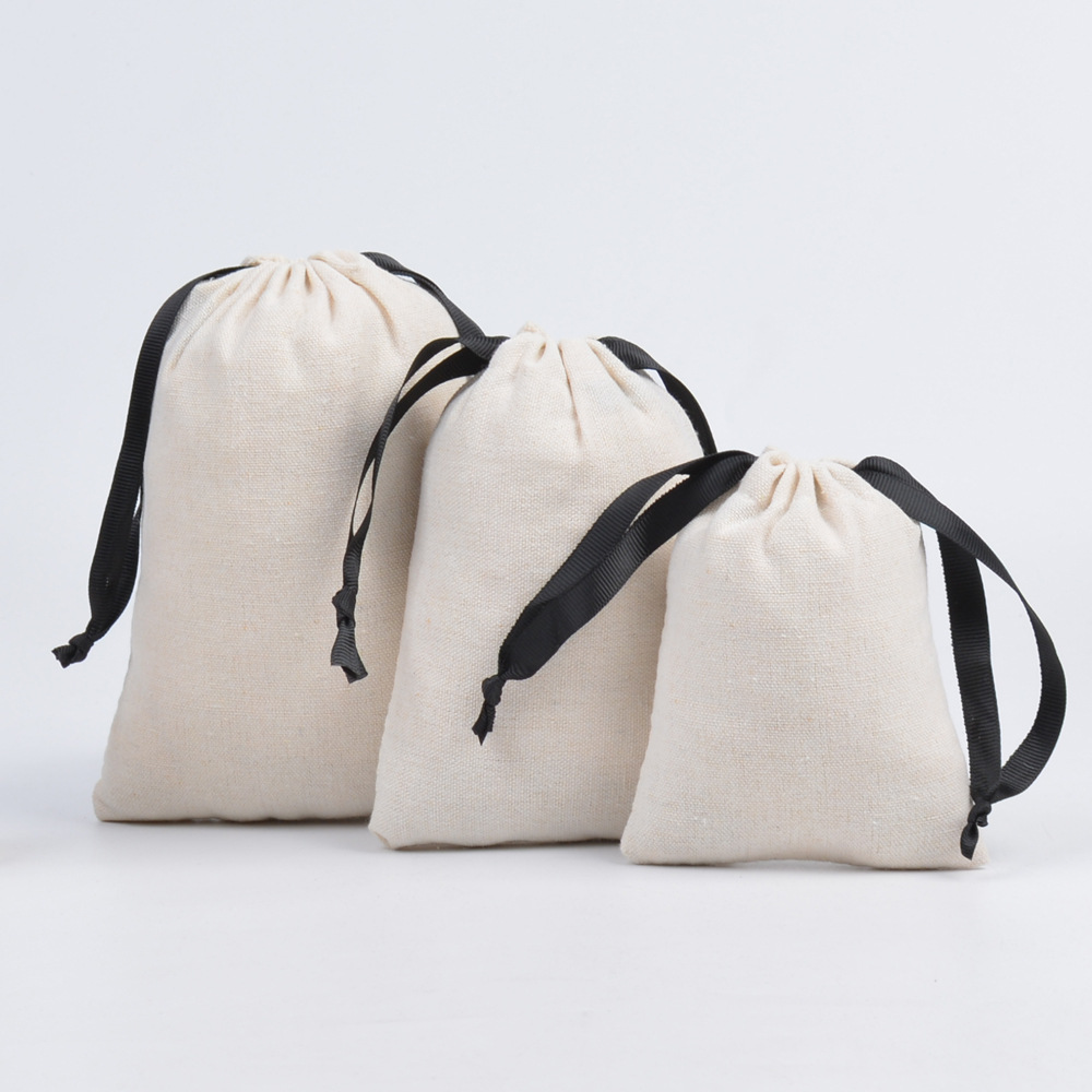亚马逊热销新品棉布束口袋珠宝饰品收纳抽绳礼品包装袋棉麻首饰袋
