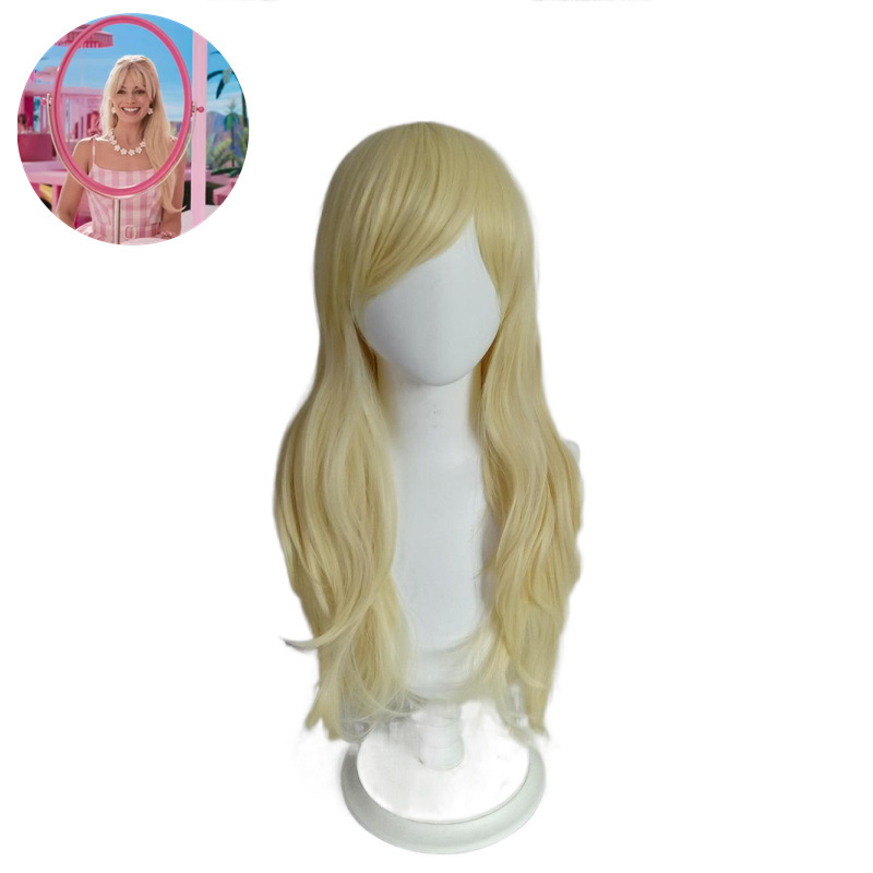 Movie Barbie Barbie Cos Wig Barbie Pinkie Light Golden Long Curly Hair Wig Female Cosplay Wig