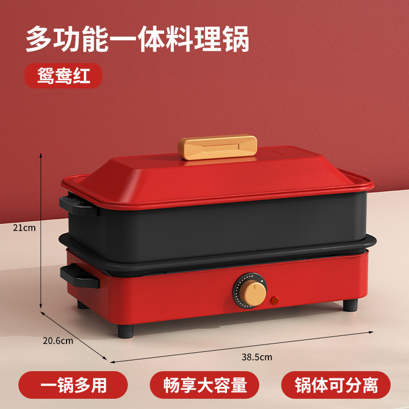 电火锅家用多功能料理分体式烤肉烤鱼专用锅蒸煮煎炒菜涮烤一体锅|undefined