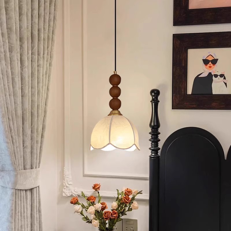 Nuevo estilo medieval dormitorio cabezal de cama puede elevarse retrógrado francés lámpara de puerta de entrada pasillo hotel restaurante lámpara de lámpara