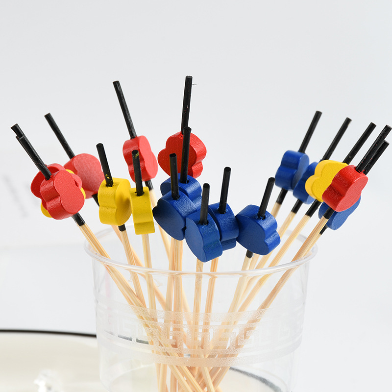 Tenedor de fruta al por mayor calabaza de fruta calabaza tijeras de calabaza anillo de flores de fiestas de sushi cuentas de bambú