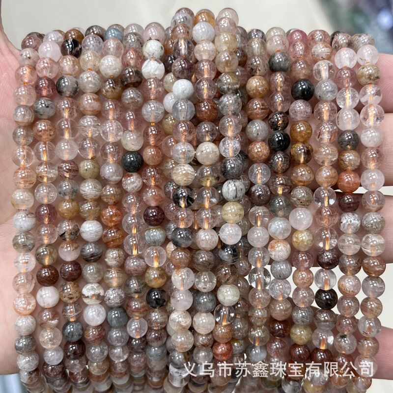 粉千层圆珠千层幽灵彩幽灵散珠 手工DIY手串手链饰品配件四季幽灵|undefined