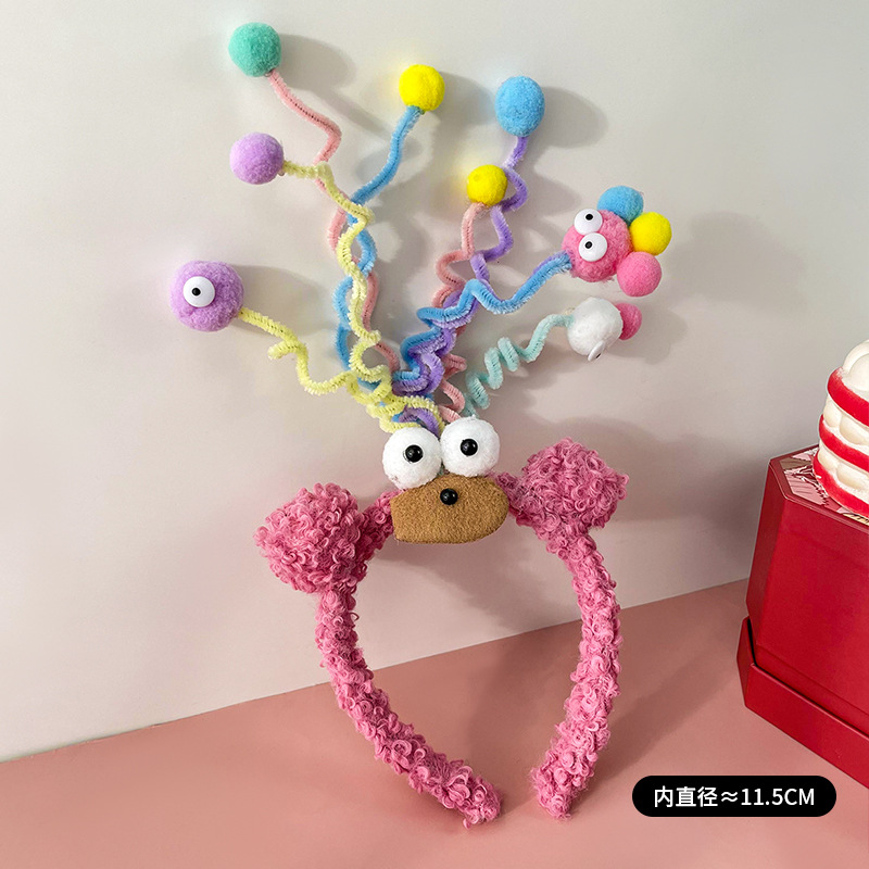 扭扭棒玫红发箍