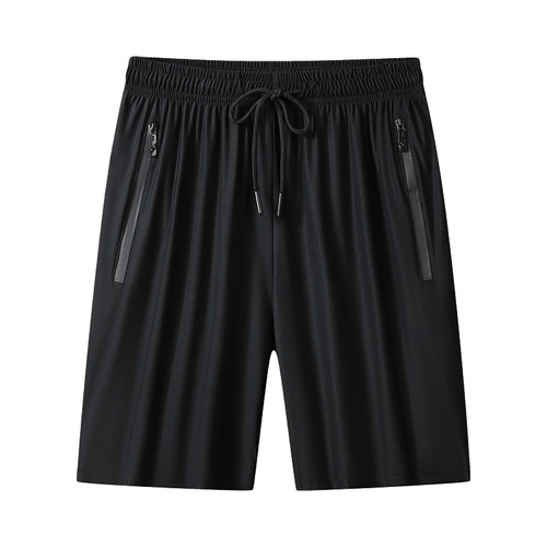 Men's Summer Thin Ice Silk Pants Loose Casual Breathable Ankle-length 5-inch Quick-drying Air Conditioning Sports Pants