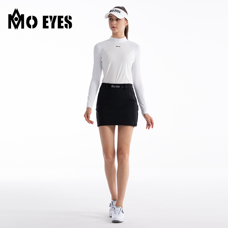 Áo thun dài tay nữ golf cổ tròn khóa kéo vô hình sau lưng — M23YF020-Áo màu trắng, M23YF022-Áo mặc trong màu đen, M23YF022-Áo mặc trong màu trắng, M23YF020-Áo màu đen