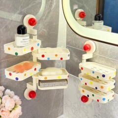吸盤回転石鹸箱壁掛けパンチフリー家庭用排水石鹸箱 2025 新しい家庭用石鹸箱収納ラック