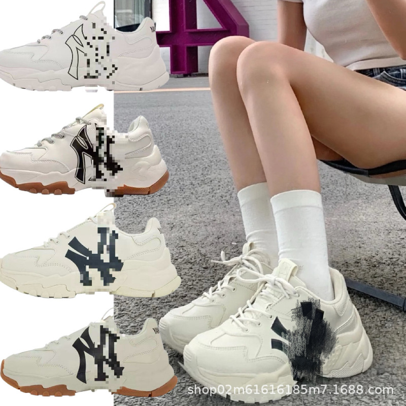 Putian shoes, pure original MLB dad shoes, Yankees style student shoes, thick-soled height-increasing versatile couple's casual sports shoes Putian shoes, pure original MLB dad shoes, Yankees style student shoes, thick-soled height-increasing versatile couple's casual sports shoes