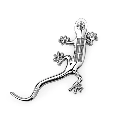 Car and motorcycle solar warning light car LED flash anti-chase tail light car gecko decoration car tail sticker (Other lights) - gecko-warning-light-silver