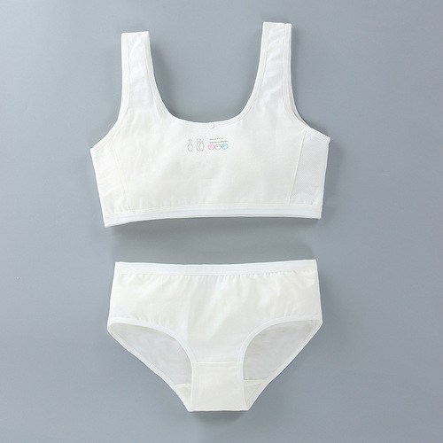 Girls' bra set vest style pure cotton children's development period 10 tube top 11 underwear 13 bottoming suspenders 8-12 years old