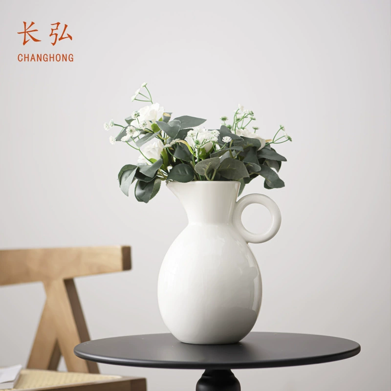 Changhong French -style rural wind ceramic vase liquid living room flower arrangement INS wind ceramic bottle bedroom bedroom hydrophobic vase