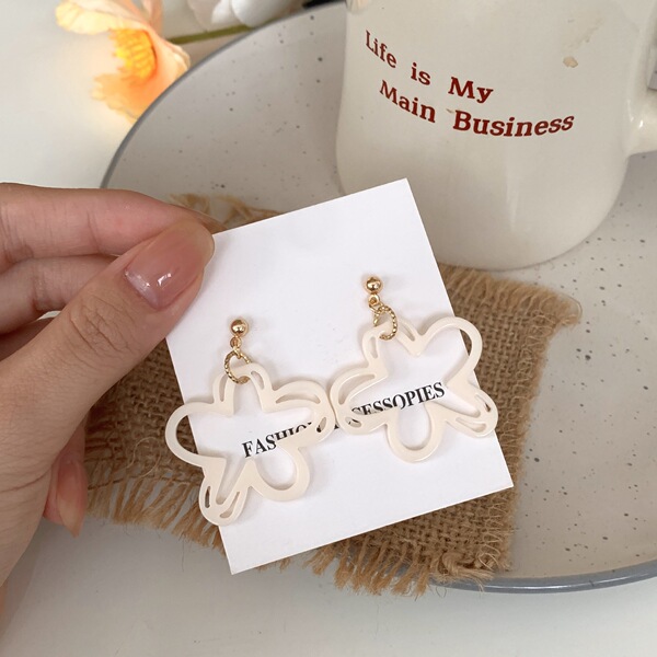 White cute earrings