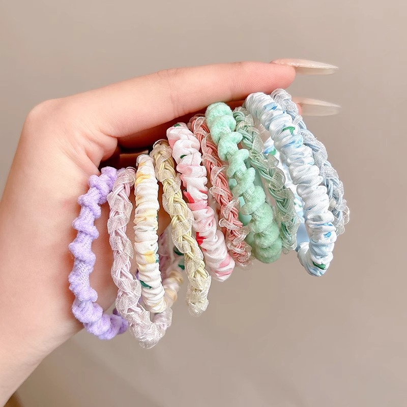 Niños cuerdas de cabeza de cola de caballo alta lindos bebés cabello anillo de cabello de cabello de niñas no lastimar cabello toque de banda elástica alta