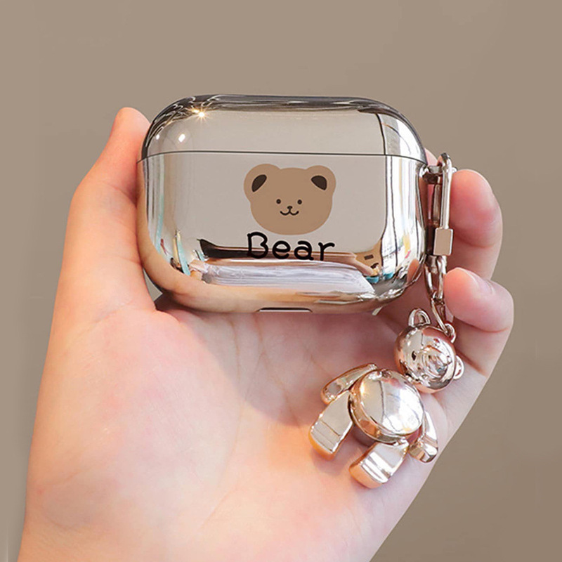 airpods Protective Cover Apple Wireless Bluetooth Headset Protective Cover Silicone Cover Electroplated airpod2 Soft Case 3PRO